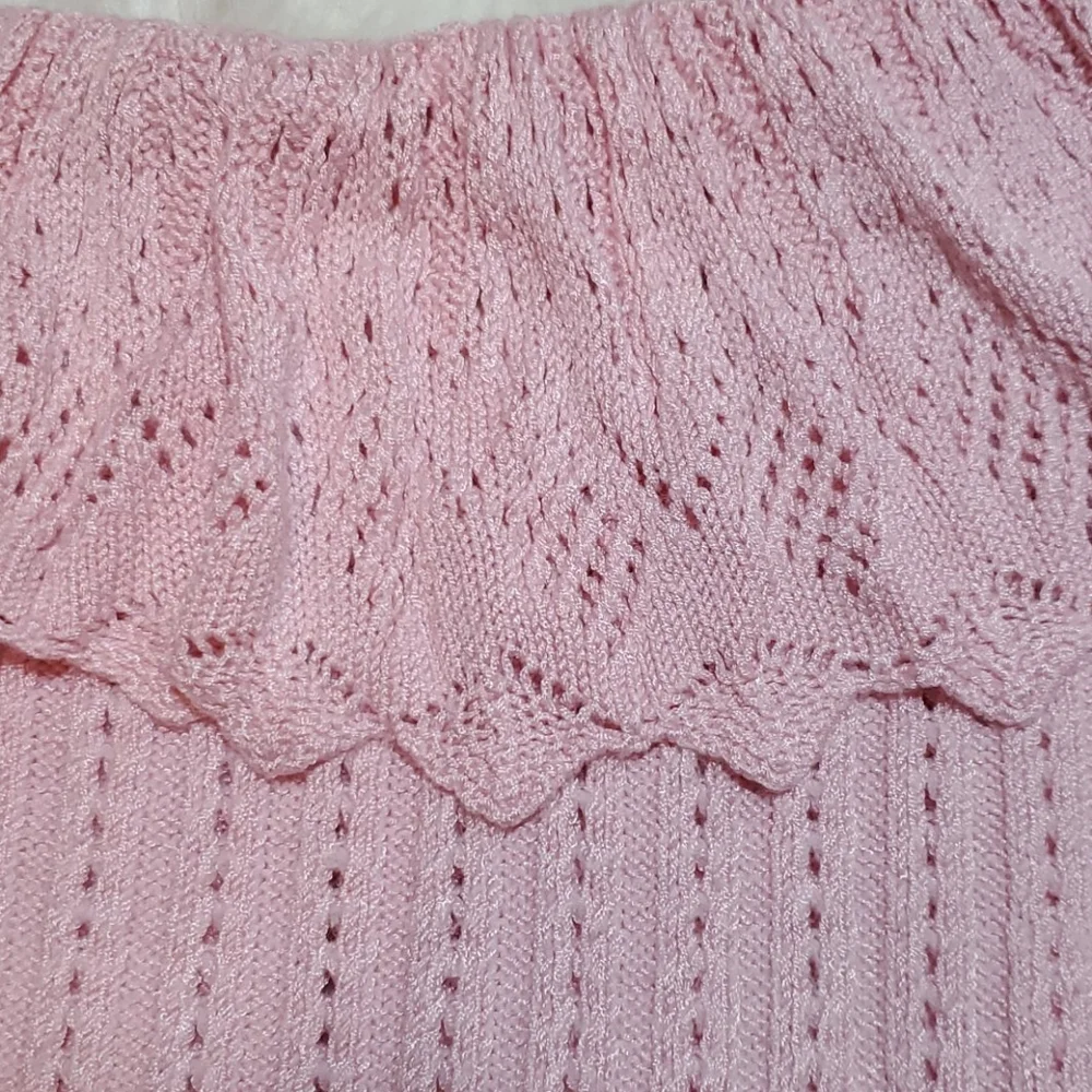 Spoiled Girl bell sleeve pink knit sweater size M